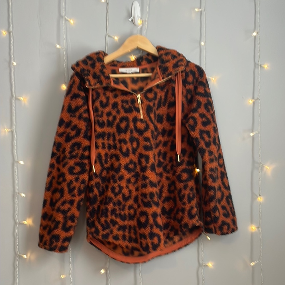 Leopard Print Fleece Hoodie